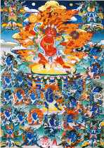 Yongzhongben teaches Thangka Tiger Yi Ming Wang Da Latin American Ba high-definition printing brocade teaching Thangka