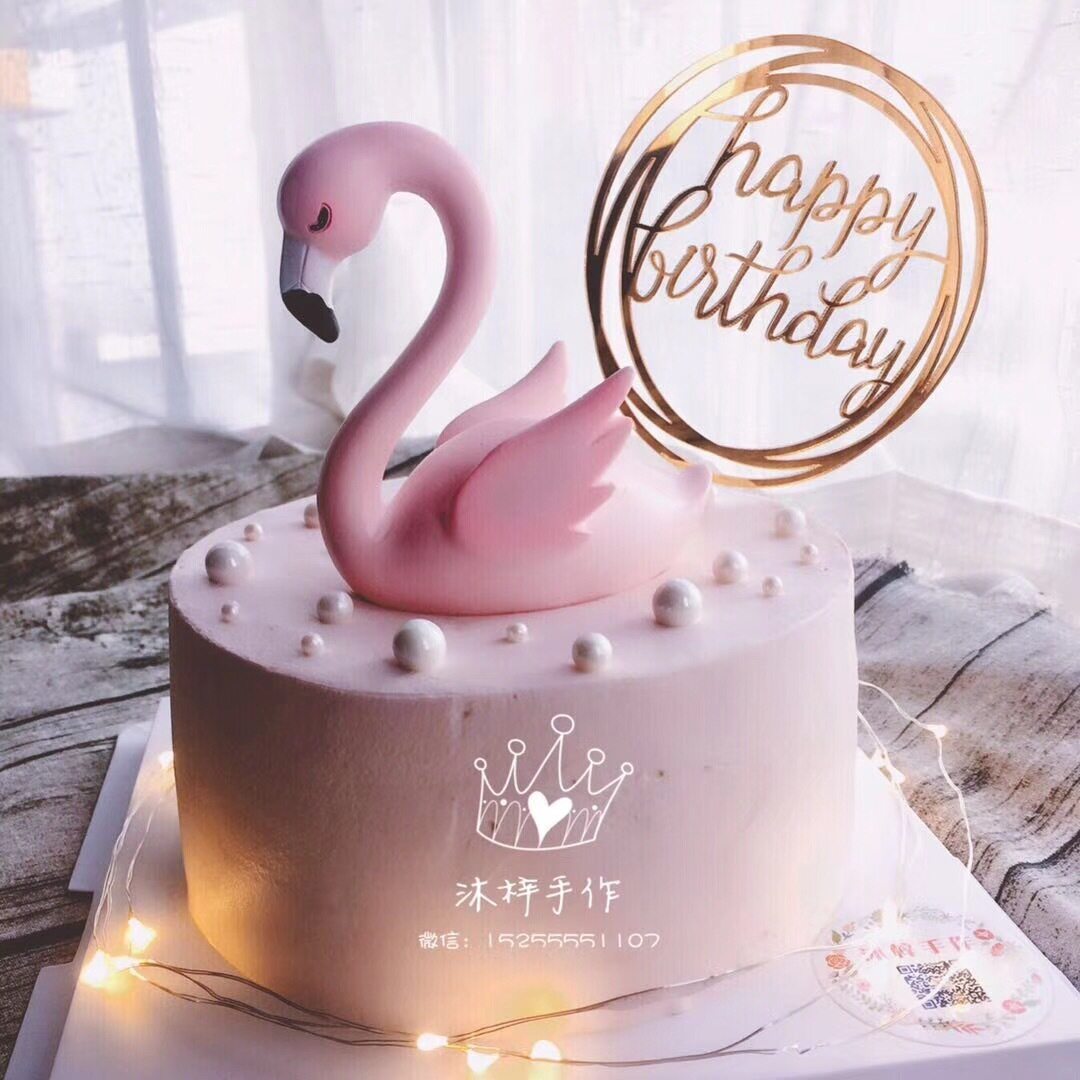 Birthday party cake decoration flamingo wedding cake creative baking decoration decoration couple decoration