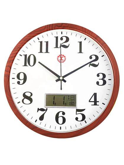 Shanghai Clock Factory Clock for Living Room, Bedroom, Home Wall Clock, Modern Simple Quartz Clock, Round Wall-Mounted Silent Wall Clock