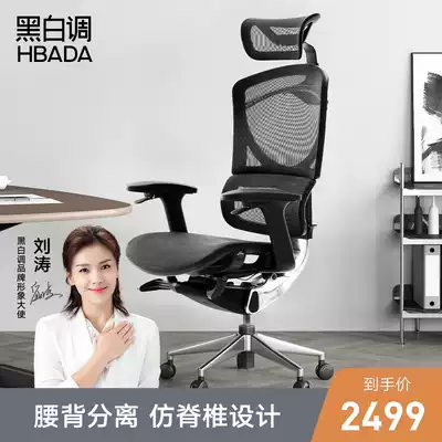 Black and White tune computer chair home engineering chair office chair boss chair waist protection spine anthropology chair