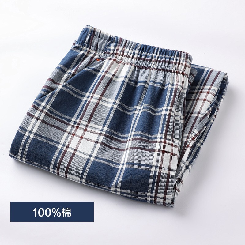 Japanese Style 100% Cotton Men's Pajama Pants, Long Pants for Spring and Autumn, Casual, Can Be Worn Outside, Loose Plaid Cotton Home Pants for Middle-Aged Men Japanese Style 100% Cotton Men's Pajama Pants, Long Pants for Spring and Autumn, Casual, Can Be Worn Outside, Loose Plaid Cotton Home Pants for Middle-Aged Men