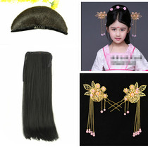 Childrens costume Hanfu hair bag straight hair set ancient dress hair bag ball head horn hair bag Miss Feitian hair bag