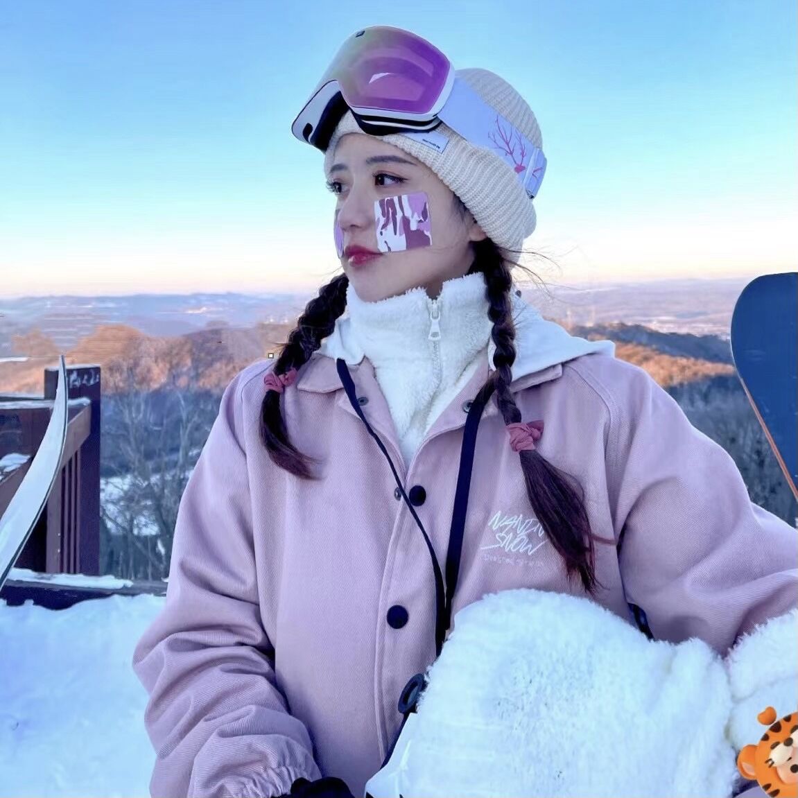 Long White Mountain ski suit rental NANDN SNOW outdoor snowsuit jacket male and female jacket single double board waterproof