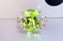 Noodle jewelry Afghan green tourmaline ring 7 85 carats pure 18K gold set with natural diamonds full of fire