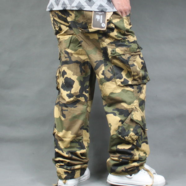 Match Maji rộng kích thước lớn quần cotton giản dị quần hip hop quần nhiều túi cộng với phân bón để tăng quần nam quần nam ống rộng