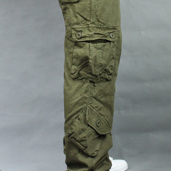 Match Maji rộng kích thước lớn quần cotton giản dị quần hip hop quần nhiều túi cộng với phân bón để tăng quần nam quần nam ống rộng