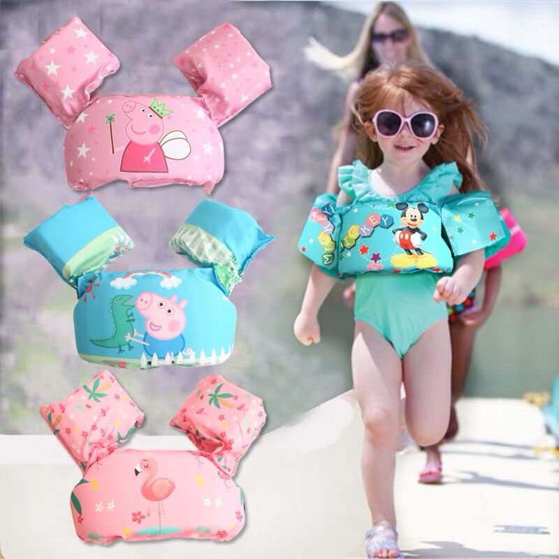 Children buoyancy vest free inflatable foam life jacket Arm ring 2-6 years old toddler baby learning swimming equipment