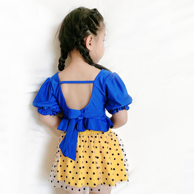 Swimsuit children female baby swimsuit cute 3 years 4 years old Children's baby Princess Two-style girl swimsuit assorted swimming cap