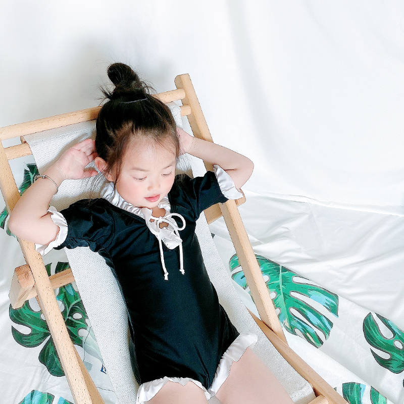 Girls swimsuit 2021 new item children's net red one-piece children's swimsuit female baby foreign air princess beach hot spring