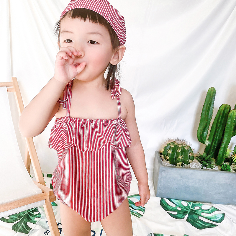 Children's swimsuit girl little Princess Korean girl baby 2021 new child conjoined girl hot spring swimsuit