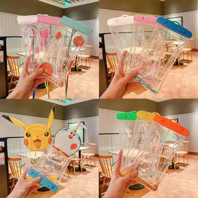 Mobile phone waterproof bag touchable screen cartoon upgrade buckle airbag Macaron color hot spring swimming ins mobile phone bag