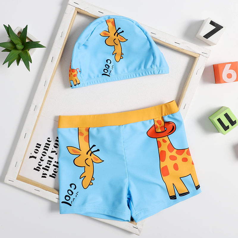 Boy children swimming pants baby swimming trunks waterproof anti-reuse cartoon speed dry flat angle boy spa swimsuit 