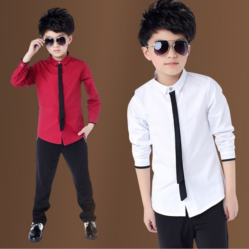 Bé trai áo trắng tay dài áo trẻ em 4 bé trai 5 lớn 6 bông 7 tiểu học 9 tuổi 10 trang phục 8 sơ mi kẻ sọc cá tính cho bé