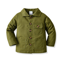 2021 new boys early autumn coat boys army green small suit suit children clothes autumn men handsome