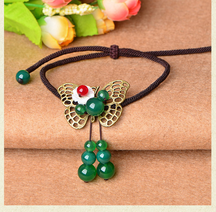 Phong cách quốc gia retro vòng chân gió nữ trang sức làm bằng tay nữ phiên bản Hàn Quốc của sinh viên đơn giản Sen Sở mật ong chân chuỗi vòng - Vòng chân lắc chân pnj