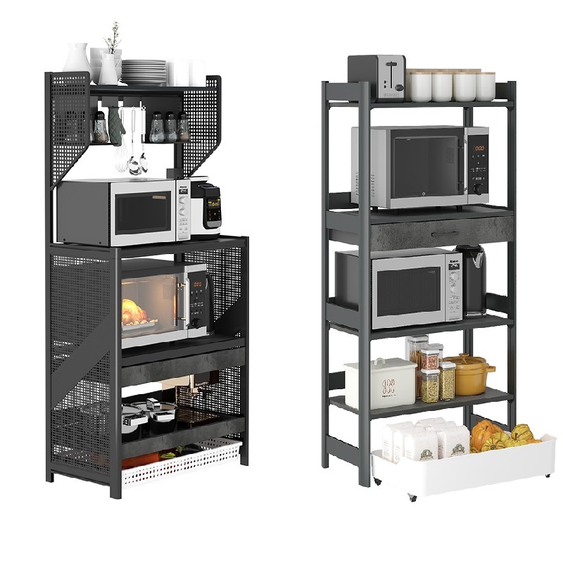 Taiwan's Cool Kitchen Shelving Ground Floor Multilayer Microwave Oven Oven Shelving Shelf Appliances Kitchenware Containing shelf