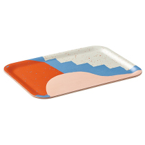 Japanese imported KINTO geometric printing tea set water Cup tray rectangular wooden color household kitchen