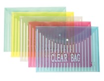 A4 Transparent Snap Bag Button File Bag Exam Bag Conference Document Information Bag Plastic File Bag