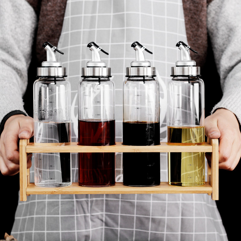 Oil bottle Glass oil spill-proof pot Household large oil tank Seasoning Soy sauce bottle Oil vinegar tank Sesame oil vial Kitchen supplies