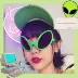 Biến hình ET Alien Green Tu Cool Girl Judy Phóng đại Đảng INS Net Red Sunglasses Sunglasses Kính râm