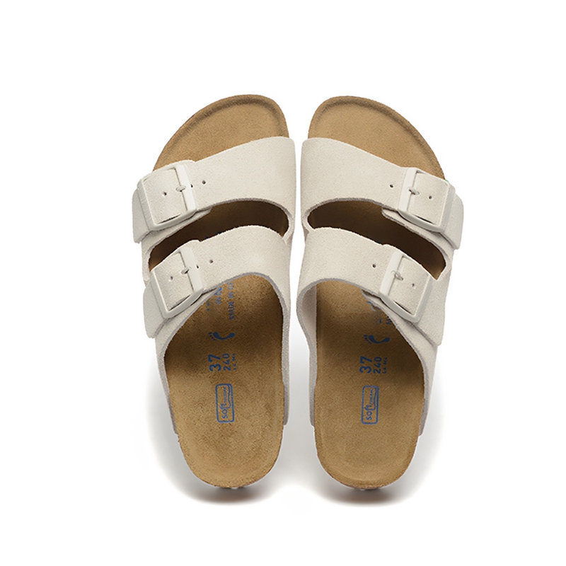 German Cork Slippers Narrow Version Full Leather Thick Cowhide Suede Genuine Cork Arizona German Men's and Women's Slippers