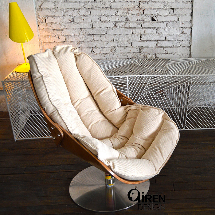 Qi People Designer Sofa Chair White Swivel Chair Single Sofa Wood Modern Minimalist Tiger Chair Deck Chair Can Be Removed