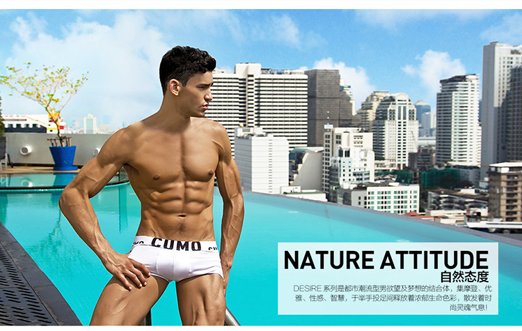 Đồ lót nam CUMO Lycra cotton boxer gợi cảm thoải mái thoáng khí U túi lồi bốn góc quần đầu nam sịp