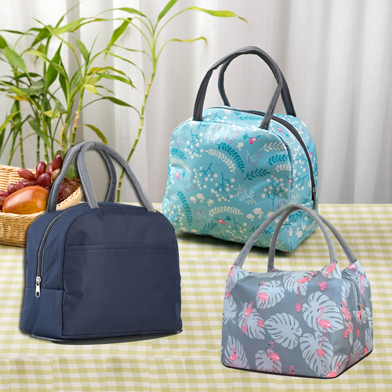 Japanese-style lunch bag female cute aluminum foil student lunch tote bag canvas lunch box insulation bag mummy portable bag