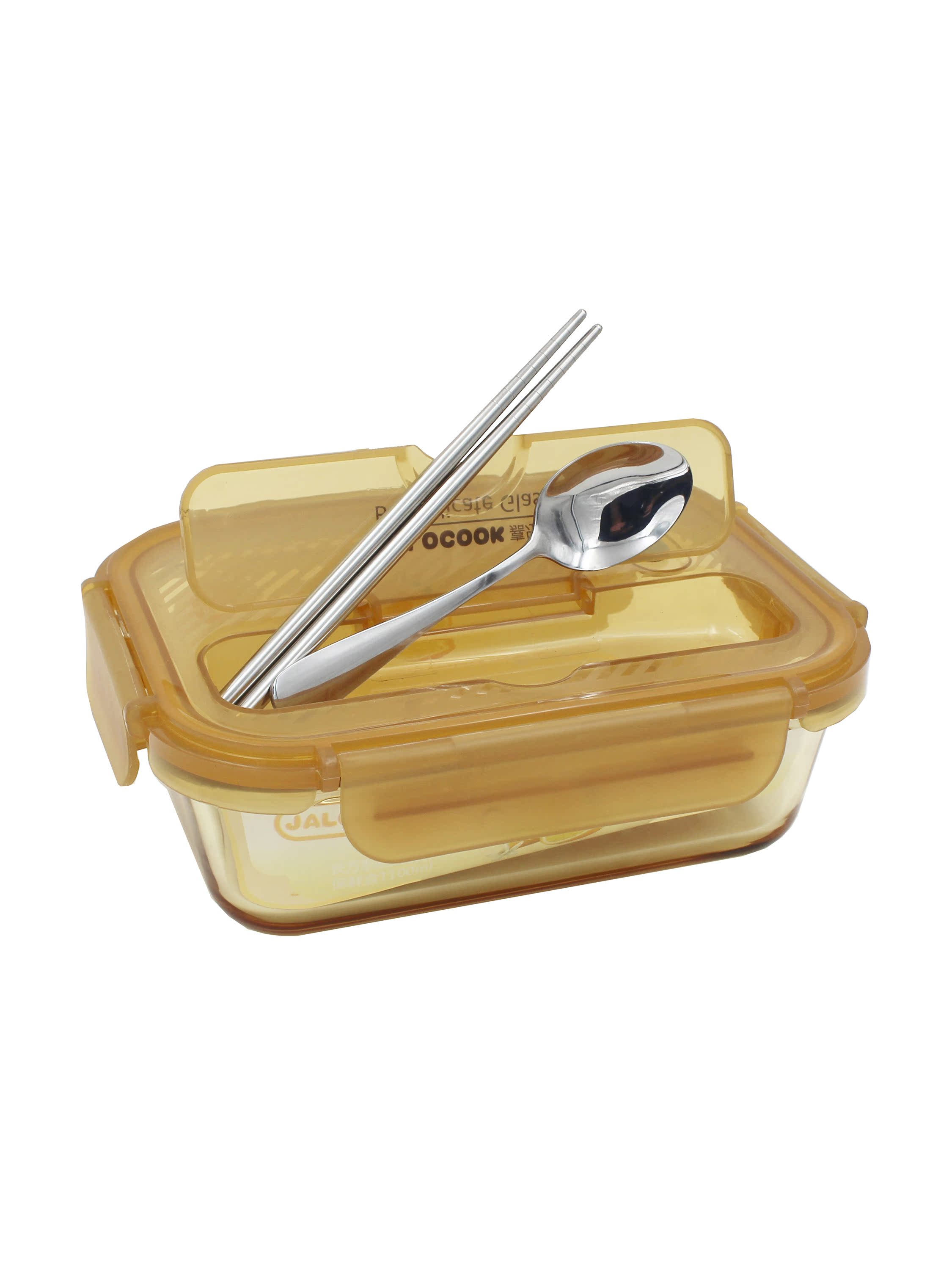 Jiale buckle glass partition lunch box can be heated by microwave oven special bowl insulation lunch box office worker with lunch box