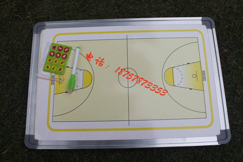 Large - size aluminum alloy basketball tactical board magnetic coaching board with magnet plate wiping