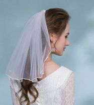 Ladies bridal party wedding lace short veil beautiful white dress accessories hair comb bridal headdress