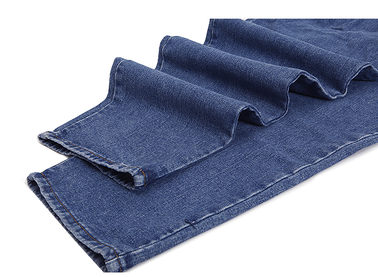 IDLT 90S ban đầu xù quần jeans rách cổ điển Cotton cotton lỏng giữa eo cao quần jeans nam Màu xanh đậm quần đùi