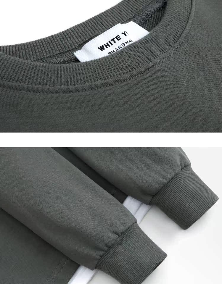 Bat Mới tay áo cánh dơi giả hai mảnh khâu áo len Rơi vai OVERSIZE hoodie trơn