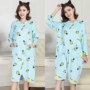 Mùa thu và mùa đông áo dài tay phiên bản Hàn Quốc của bộ đồ ngủ nhung mỏng kích thước lớn dài phần giải trí dài đảo nhung phục vụ nhà áo ngủ shop đồ lót đẹp giá rẻ