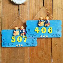 European-style listed rental house house number can be customized digital plate number plate sweet family welcome card wooden wall decoration