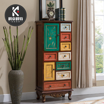American cabinet solid wood living room against the wall bedroom storage high cabinet retro old storage porch drawer cabinet