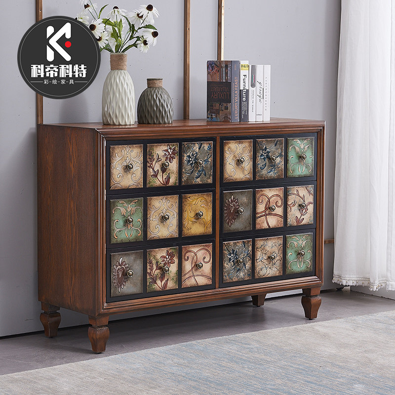 American cupboard solid wood five-fight cabinet living room containing cabinet retro-furniture five-fight cuproom