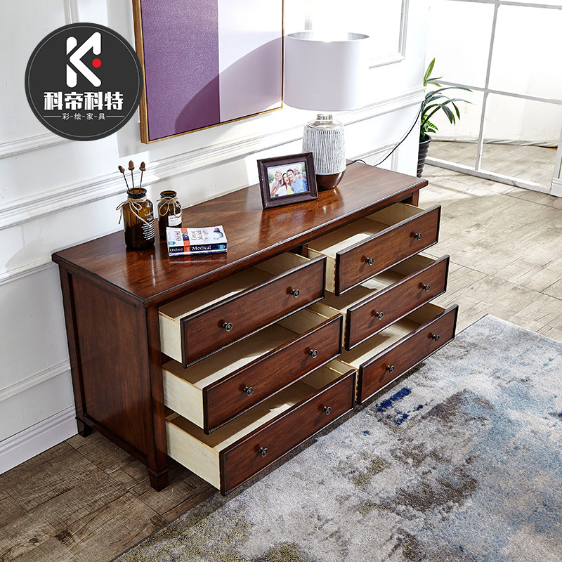 American Bucket Cabinet Solid Wood Bedroom Five Bucket Closet Multifunction Modern Minima Drawer type Contained Cabinet Containing Cabinet