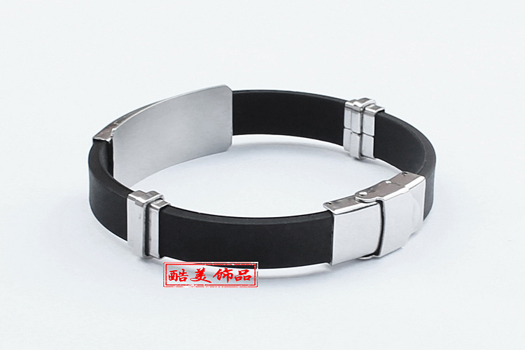 Vòng đeo tay thời trang Hàn Quốc có thể được khắc titan thép silicone nam và nữ vòng đeo tay tùy chỉnh học tập món quà trang sức tay vòng tay đá phong thủy
