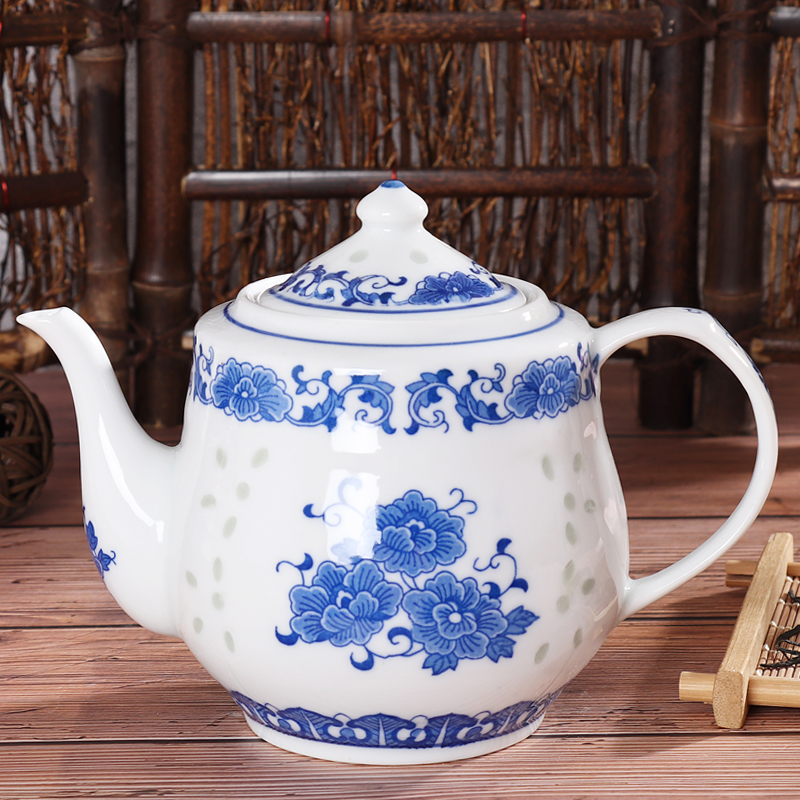 Jingdezhen Ceramic Teapot Green Flower porcelain lingo Kettle Tea Cup Teapot Teapot Can Suit Tea Set Porcelain Oil Pot-Taobao