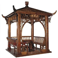 Nhà máy trực tiếp gazebo nhà gỗ ngoài trời vườn gỗ rắn gian hàng bốn góc gian hàng đồ nội thất bằng gỗ carbonized - Bàn ghế ngoài trời / sân bàn ghế ngồi ngoài trời