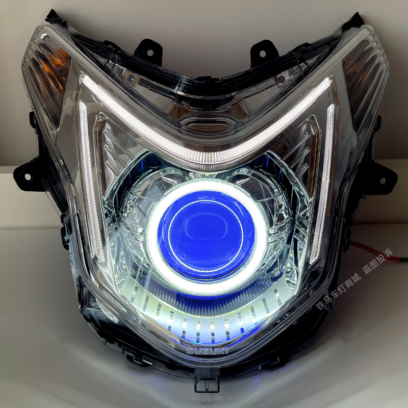 Applicable Suzuki Youyi UE125 headlight assembly retrofit LED Double light lens Angel Eye Devil Eye Motorcycle Lamp-Taobao