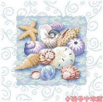 Small house cross stitch DMC kit-conch shell sea view ornaments hanging painting boys study simple