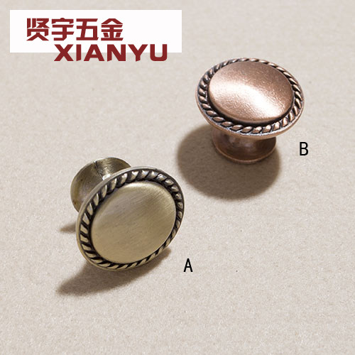 Xianyu European style antique copper handle Chinese style drawer modern simple single hole solid handle 166