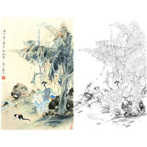 Gongbi painting white sketch background draft Traditional character lady physical white paper print draft Hu Yifo-HY13