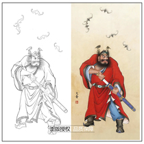 Meticulous painting line drawing manuscript figure Zhong Kui Yu Wenpu real thing hook line print size optional-WP32
