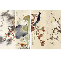 Meticulous painting draft draft four screens in non-dark hook line physical print size optional YF89