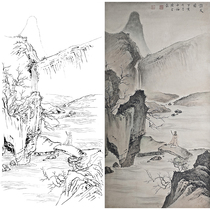 Meticulous painting vertical landscape Chen Shaomei physical white paper printed manuscript 66*130 with color map 605T