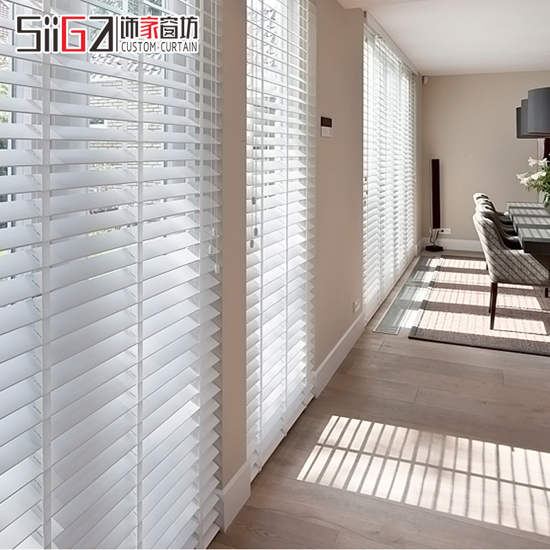 Wood louver curtains solid wood roller shutters home bedroom living room shading study lifting shading office custom finished products