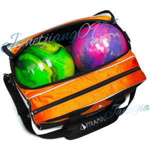 PYRAMID thân thiện với môi trường bowling đôi túi bóng ba lô mà không cần tie que 2 túi bóng đôi bóng túi màu cam đen Bộ Đồ Chơi Bowling